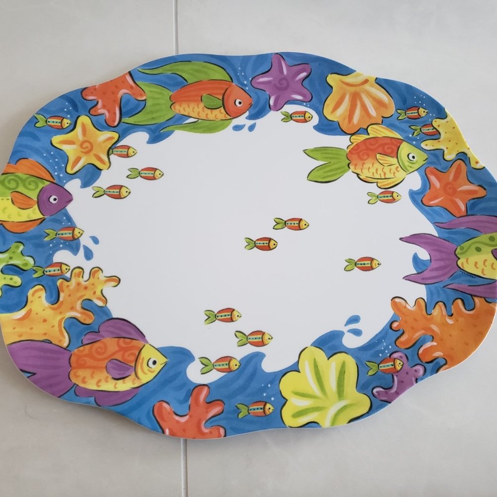 Trudeau 17 inch Tropical Retreat Plastic Dish/ Tray
